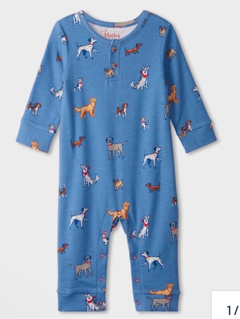 Hatley Blue Puppy Print Footie One-Piece